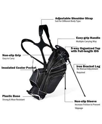 Golf Stand Cart Bag Club w/6 Way Divider Carry Organizer