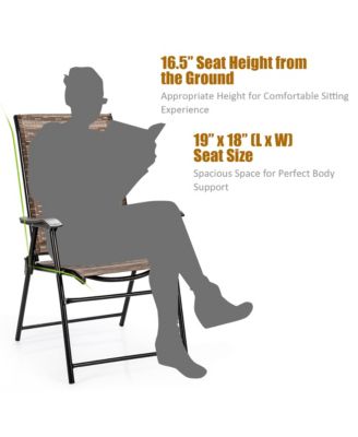 2PCS Outdoor Patio Folding Chair Camping Portable Lawn Garden