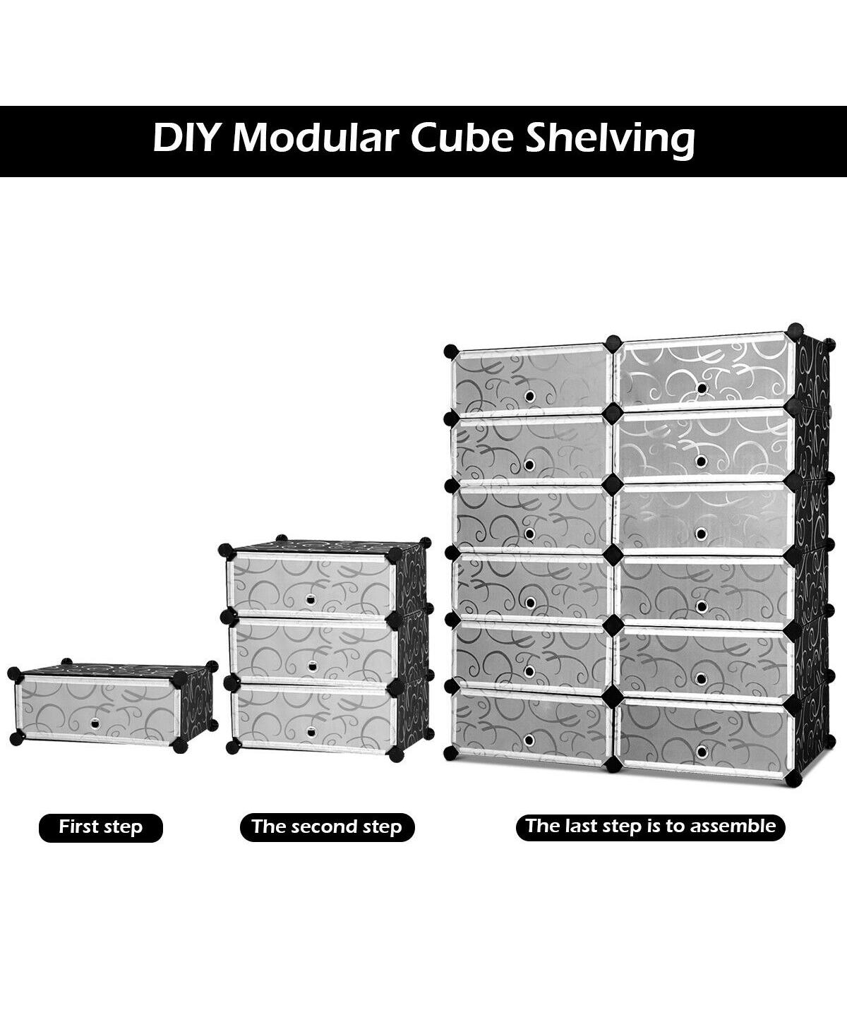 Costway 12 Cubic Portable Shoe Rack Shelf Cabinet Storage Closet Organizer