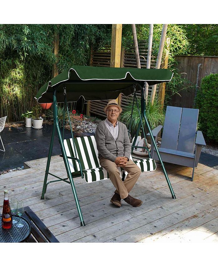 Costway Loveseat Patio Canopy Swing Glider Hammock Cushioned Steel