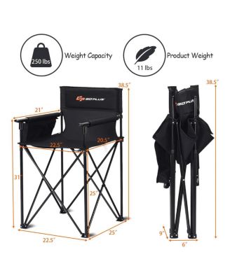 Portable 38'' Oversized High Outdoor Beach Chair