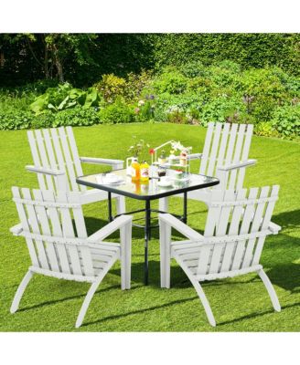 Patio Adirondack Chair Acacia Wood Lounge Armrest Garden Deck