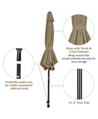 10Ft Outdoor Market Patio Table Umbrella Push Button Tilt Crank Lift