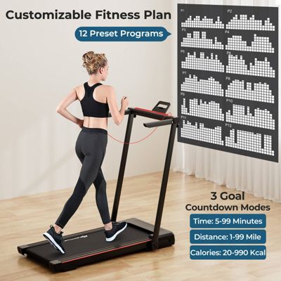 2.25HP 3-in-1 Folding Treadmill W/Table Speaker Remote Control