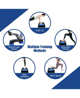 Aerobic Exercise Stepper Trainer W/Riser Adjustable Height