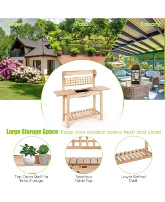 Garden Potting Bench Workstation Table