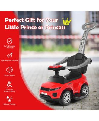 3 in 1 Ride on Push Car Toddler Stroller Sliding Car w/Music