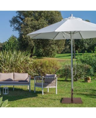 50LBS Patio Square Umbrella Base Stand Market Umbrellas Handle Wheels