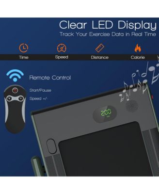 2.25HP 2-in-1 Folding Under Desk Treadmill Speaker Remote Control