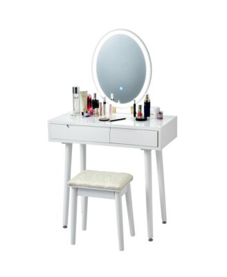 Vanity Makeup Table Touch Screen Dressing Table Stool Set