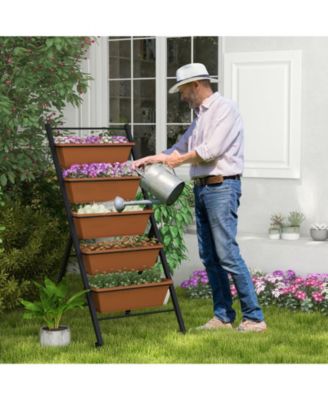 5-Tier Vertical Raised Garden Bed with Wheels and Container Boxes