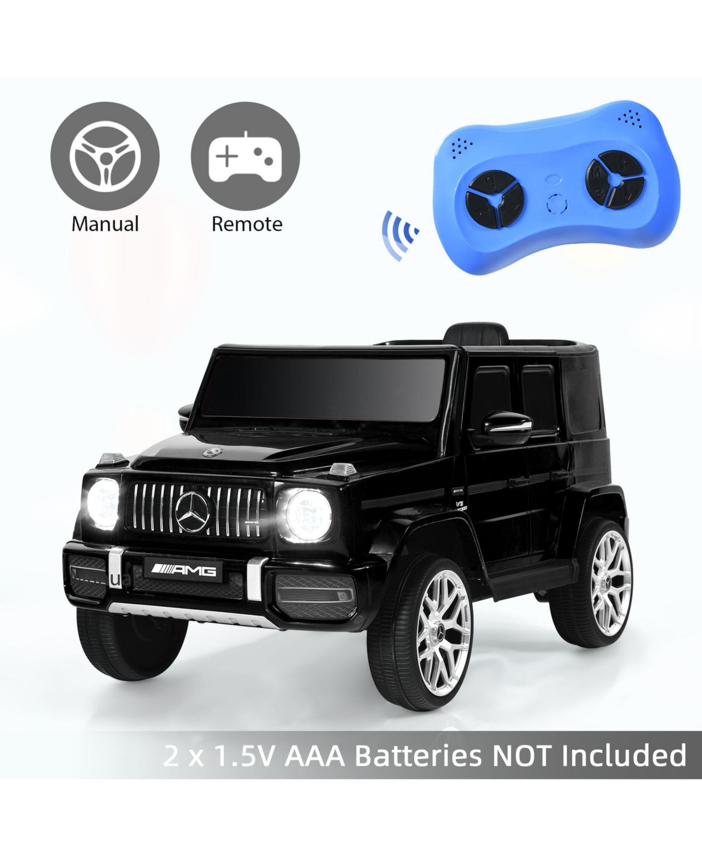 Детская игрушка Slickblue 12V Licensed Mercedes-Benz G63 Remote Control Ride-On Car, Fits 2 Kids, Ages 3+, цвет: Чёрный — фото 6