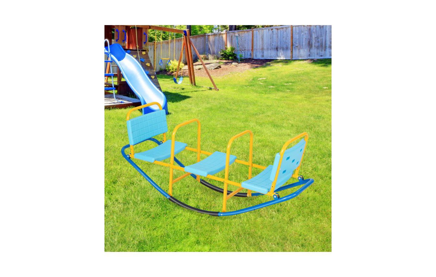 Детская игрушка Slickblue Outdoor Kids Seesaw Swivel Teeter for 3 to 8 Years Old, цвет: Синий — фото 2
