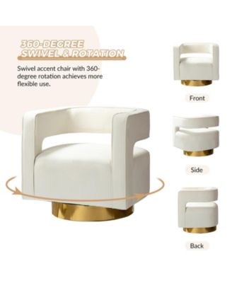 Carisa Contemporary Swivel 29.5" W Barrel Chair with Metal Base