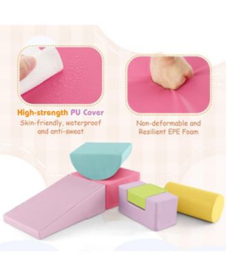 Kids 6 Pieces Foam Climbing Blocks Indoor Climb and Crawl Activity Playset with Rectangles