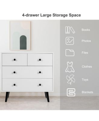 4 Drawers Dresser Chest of Drawers Free Standing Sideboard Cabinet