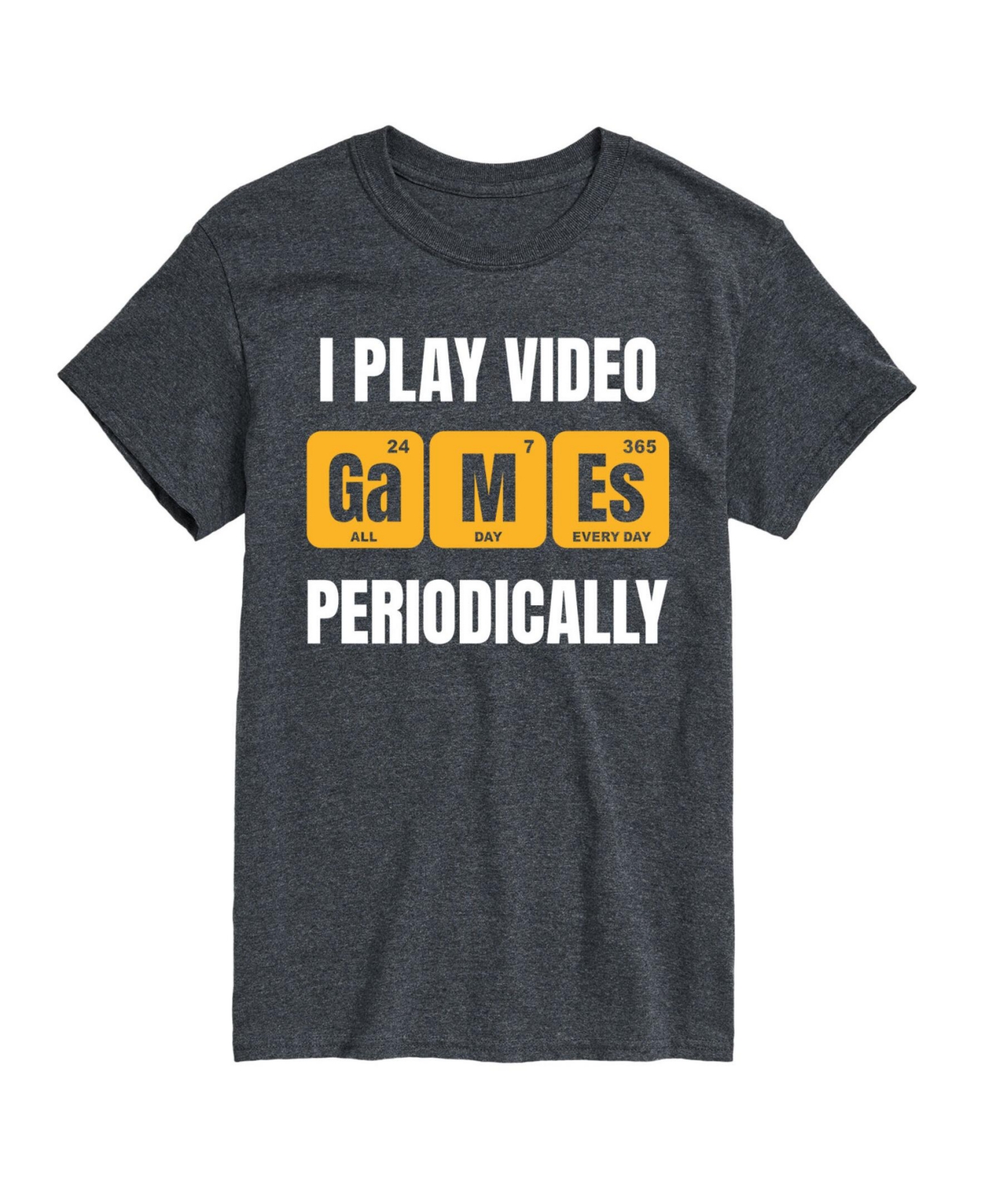 Airwaves Hybrid Apparel I Play Video Games Periodically Mens Short Sleeve Tee In Heather Charcoal