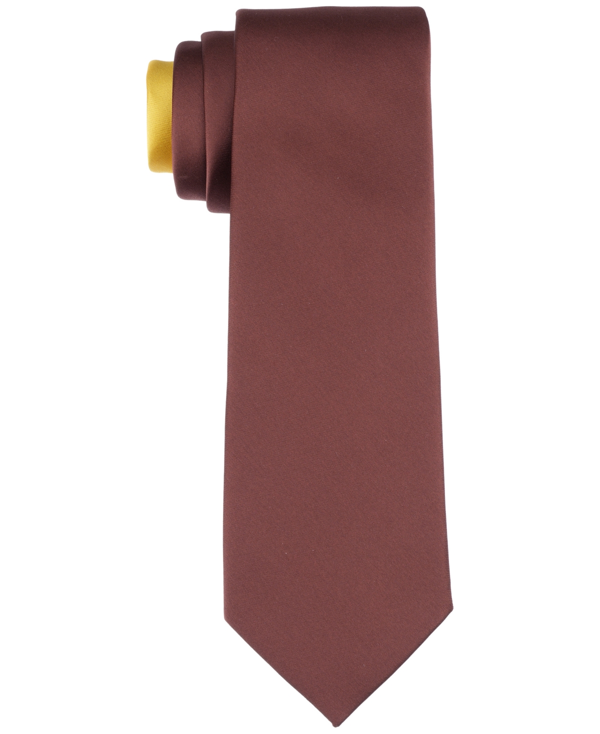 Tayion Collection Men's Yellow Solid Tie In Brown