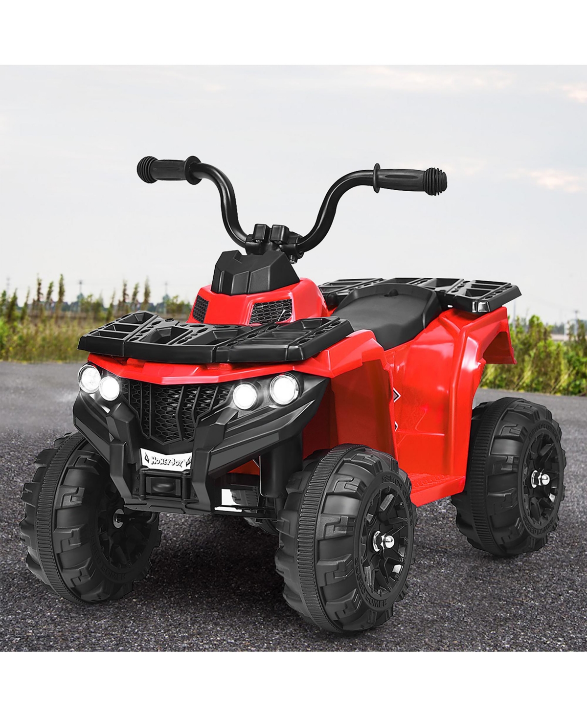 Costway Kids Ride On Atv Quad 4 Wheeler Electric Toy Car 6V Battery Power Led Lights