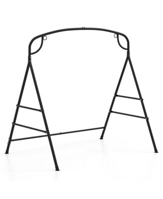 Patio Metal Swing Stand Heavy-Duty A-Shaped Swing Frame with Double Side Bars