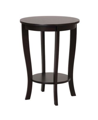 2-Tier End Table – 1 Pc, Wood & Metal, 18'' Round, Compact Design with Storage Shelf, Sofa Side/Nightstand