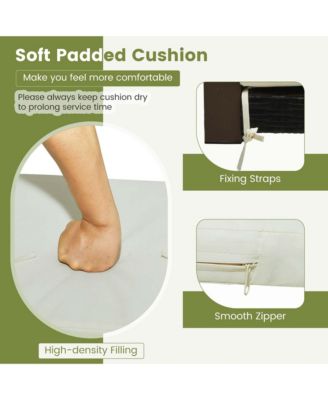 Outdoor Single Swing Chair Bench 1-Person Rattan Porch Swing with Cushion