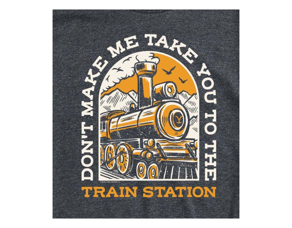 Airwaves Hybrid Apparel Dont Make Me Take You Train Station Mens Short Sleeve Tee In Navy