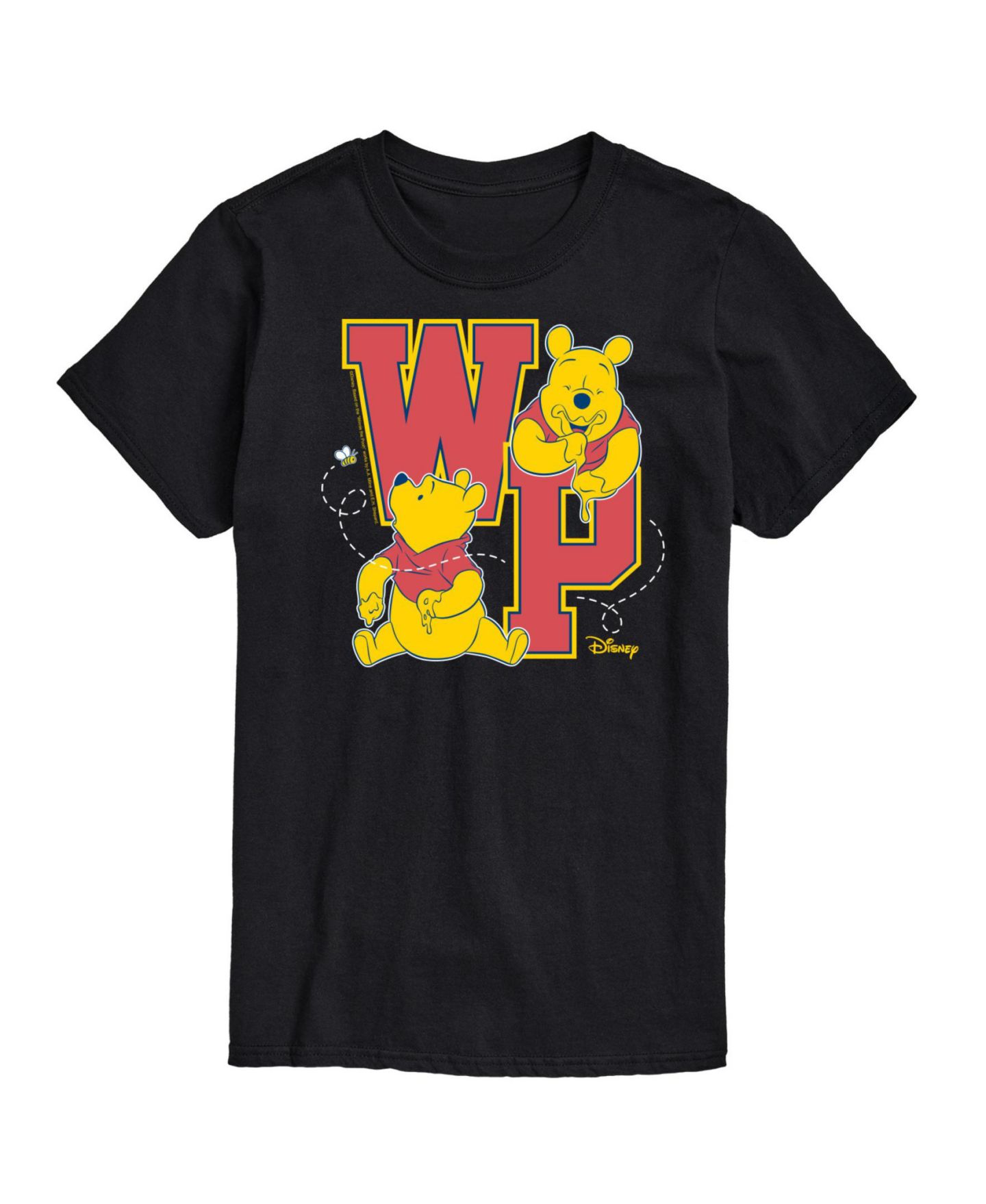 Мужская футболка AIRWAVES Hybrid Apparel Winnie the Pooh Collegiate Letters Short Sleeve, цвет: Чёрный — фото 1