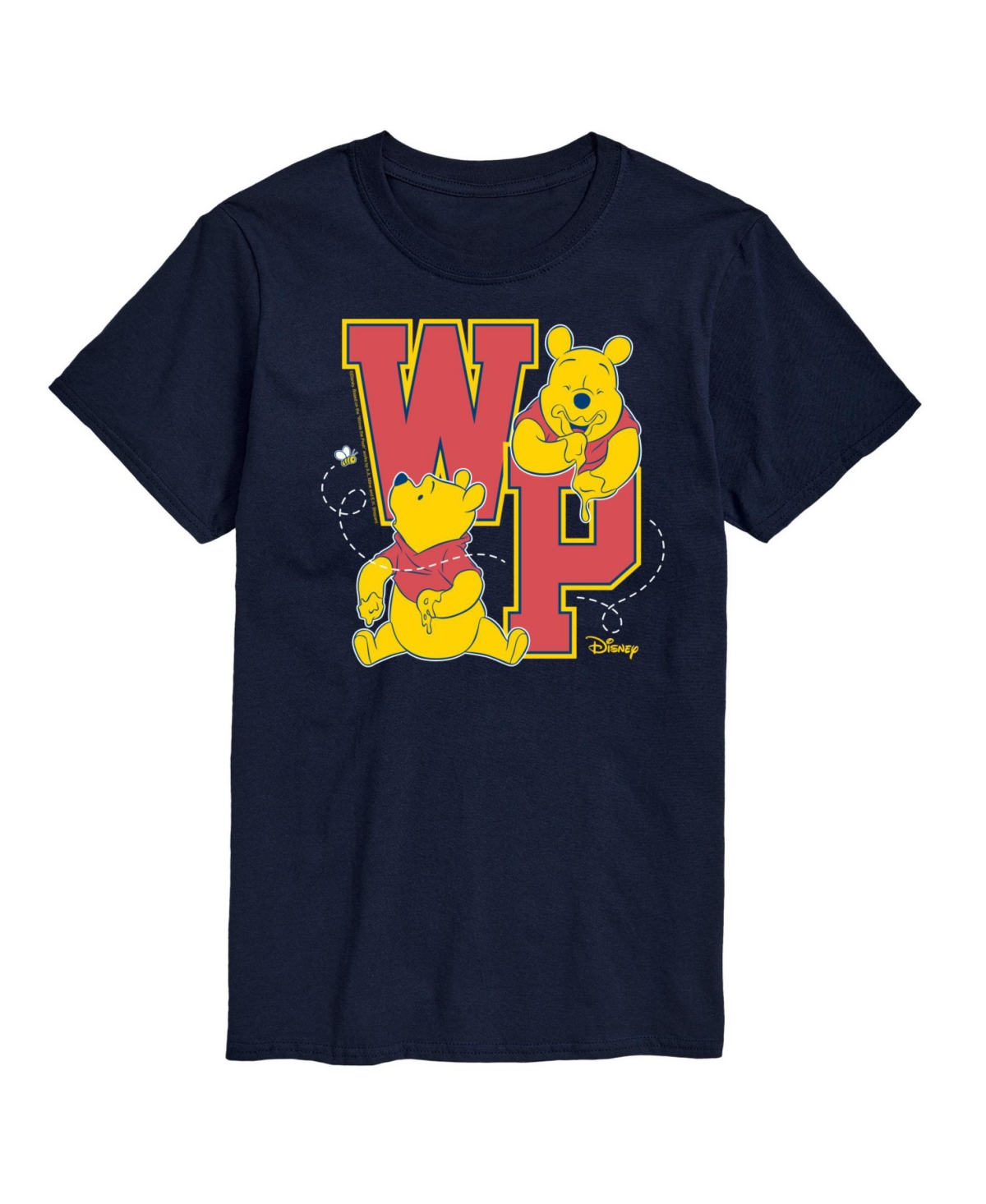 Hybrid Apparel Winnie the Pooh Collegiate Letters Mens Short Sleeve Tee - Navy