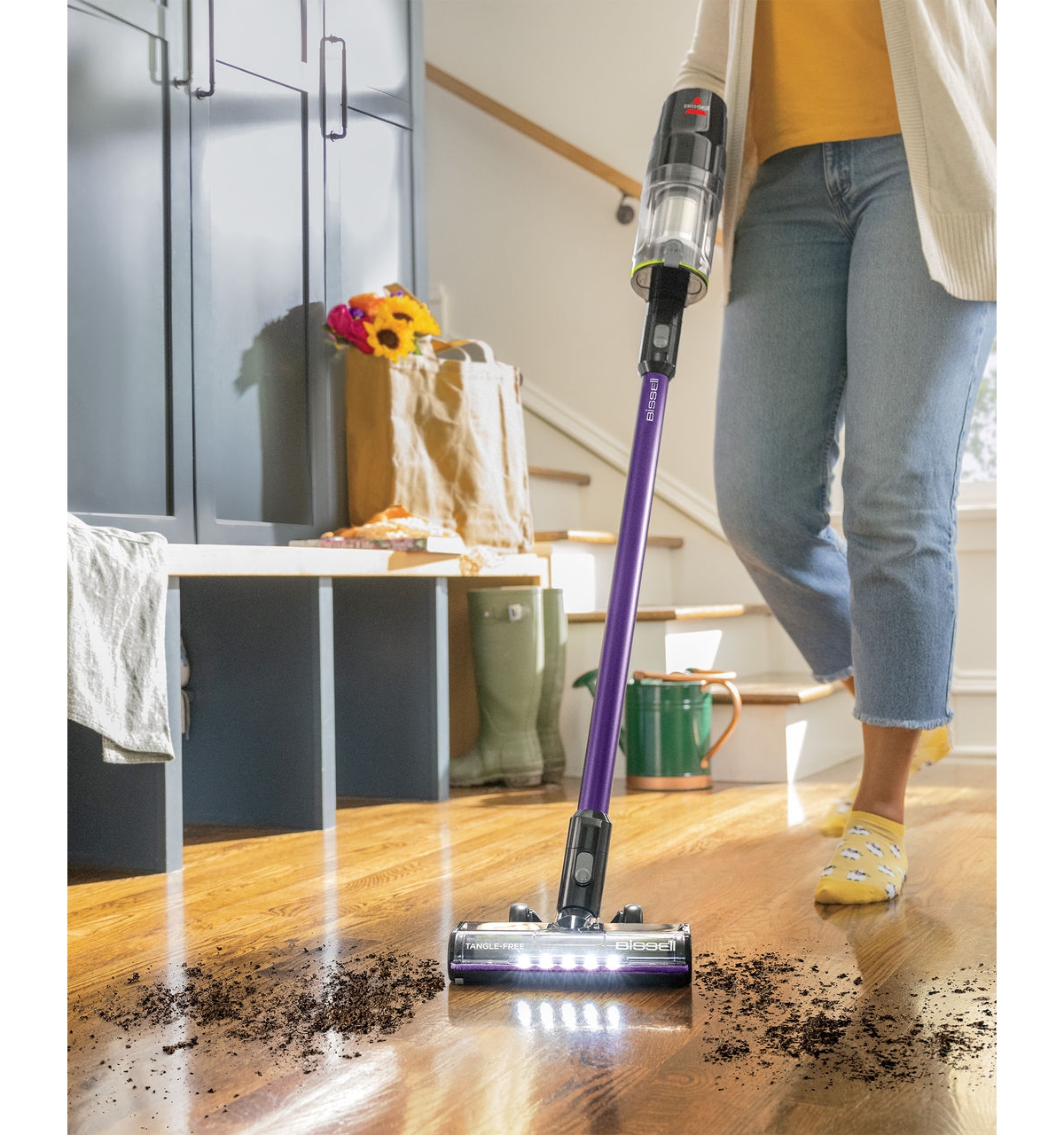 Bissell Clean View Xr Pet 300w Stick Vacuum In Black And Purple