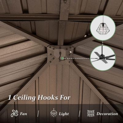 12'X12' Hardtop Gazebo with Cedar Wood Frame and Curtains