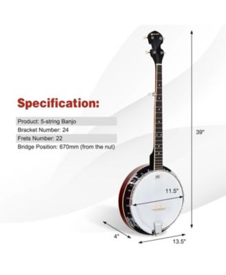 5-String Geared Tunable Banjo with case