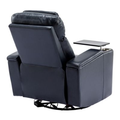Streamdale Blue Power Swivel Recliner with Storage & LED Light