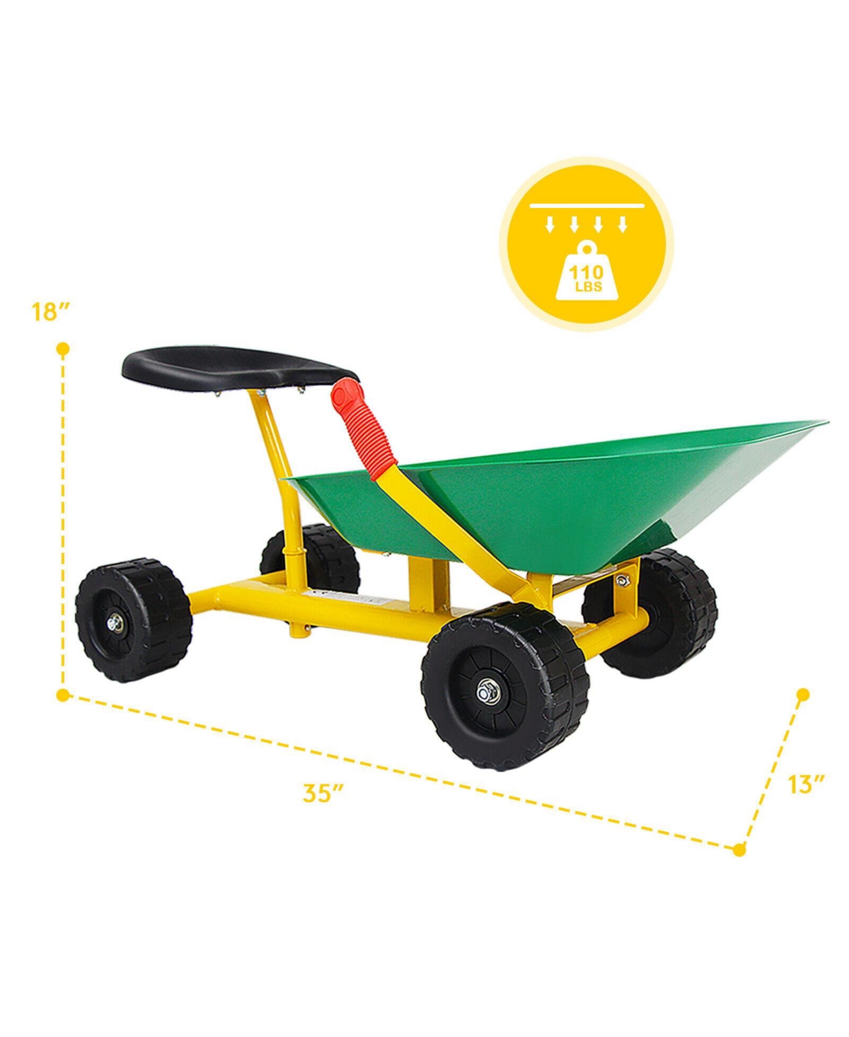 Sugift Heavy Duty Kids Ride-on Sand Dumper w/ 4 Wheels