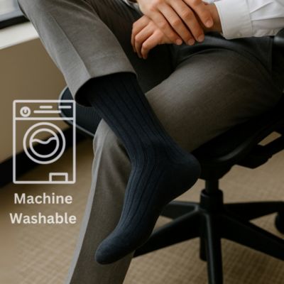 Men's Dress Socks 6 Pair Crew Sock Cotton Dress Socks for Men Solid Ribbed Argyle Pattern Multicolor Fun Designs