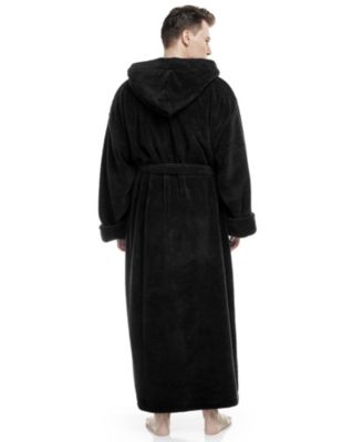 Men's Soft Fleece Robe, Ankle Length Hooded Turkish Bathrobe