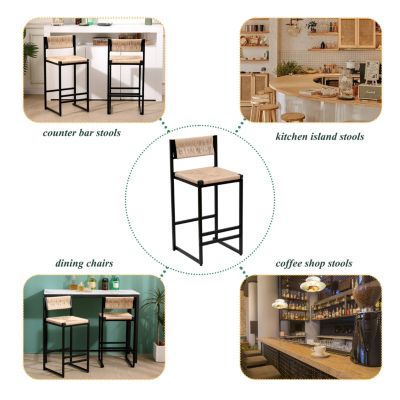 2 Honey Bar Stools & Dining Chairs Set