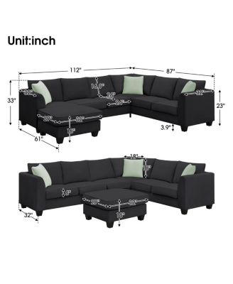 7-Seat Modular Sectional Sofa