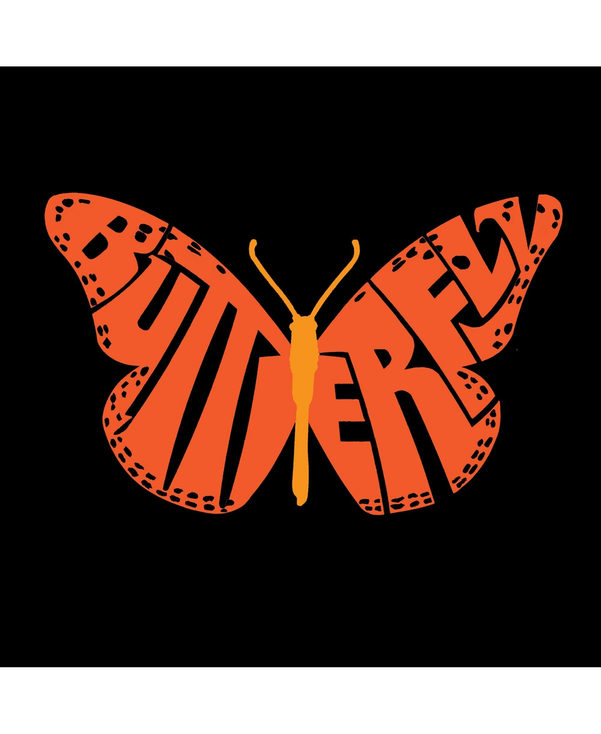 La Pop Art Boys Butterfly Word Art Long Sleeve T-Shirt