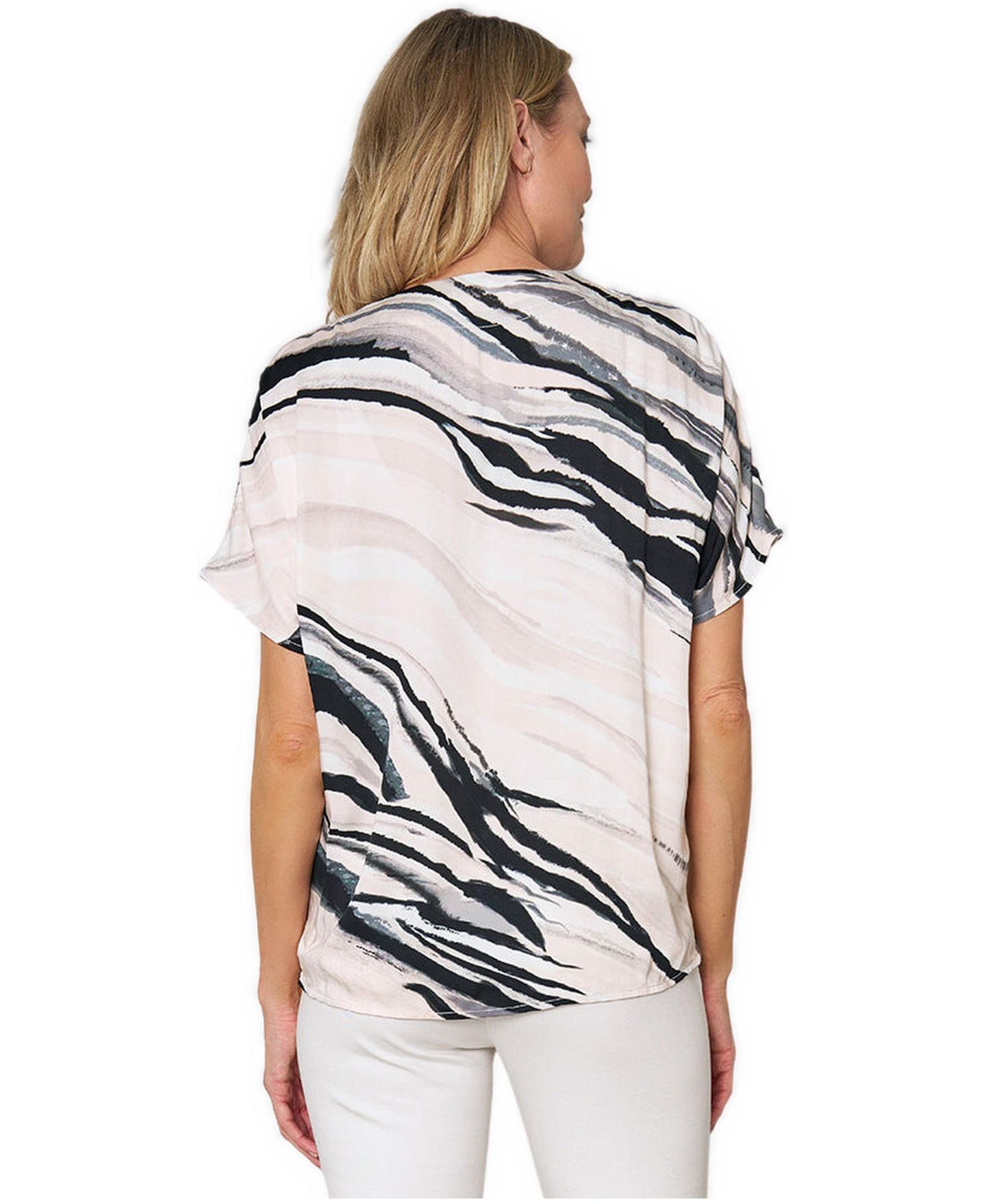 Женская блузка Stella Carakasi V-Neck EcoVero Cross Front, цвет: С принтом — фото 2