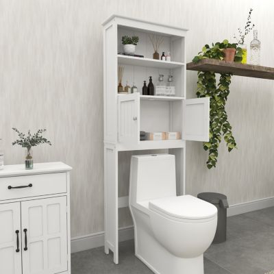 Over-the-Toilet 2-Tier Storage Shelf with Doors