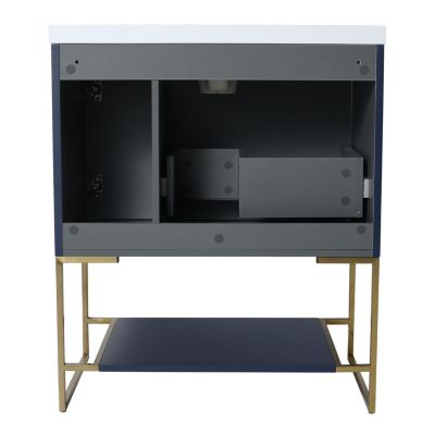30 Inch Freestanding Bathroom Vanity With Resin Basin, 30x18