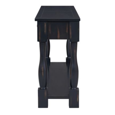 Streamdale 63" Long Navy Console Table with Drawers & Shelf