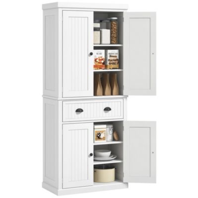 72" Kitchen Pantry Storage Cabinet with Drawer, Adjustable Shelves