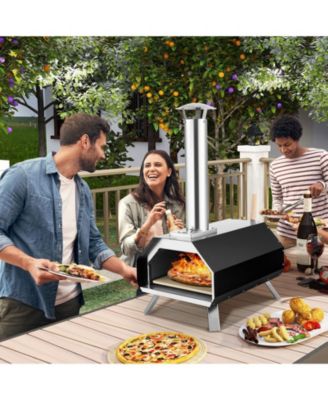 Outdoor Pizza Oven with Pizza Stone and Foldable Legs for Camping