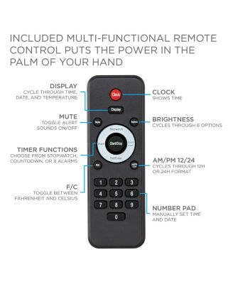 Large Digital Clock, 24" LED Wall Clock with Alarm, Timer & More