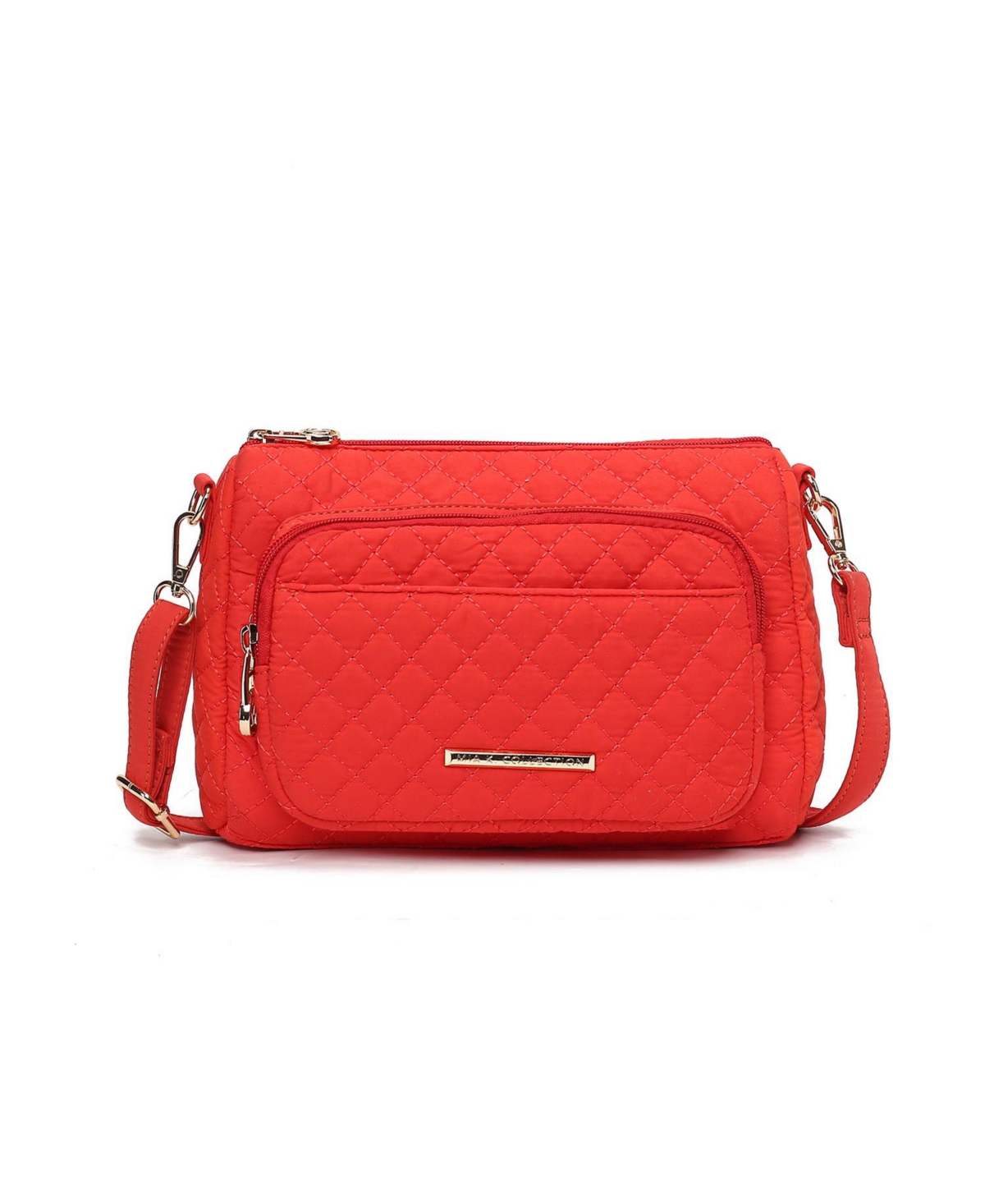 Rosalie Solid Quilted Cotton Women s Shoulder Bag by Mia K - Red