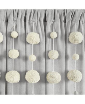Boho Pom Pom Tassel Linen Window Curtain Panel