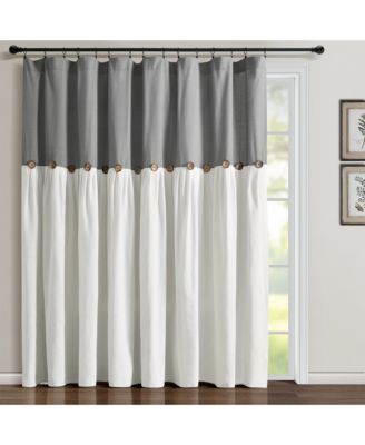 Linen Button Window Curtain Panels