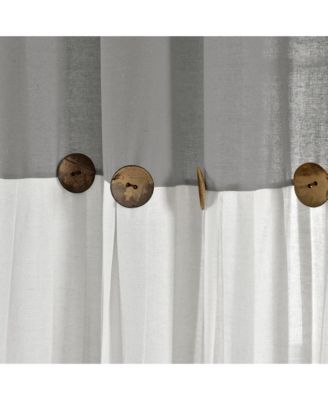 Linen Button Window Curtain Panels